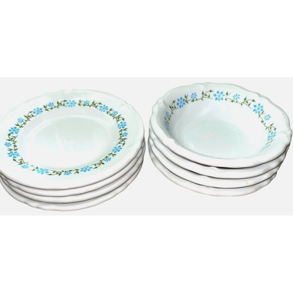 Shenango Berry Bowls & Bread Plates Set 8 Vtg Cottage Farmhouse Restaurant Ware - Picture 3 of 13